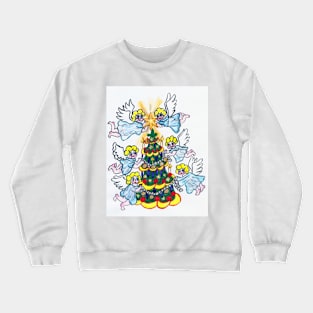 Angels with Christmas tree Crewneck Sweatshirt